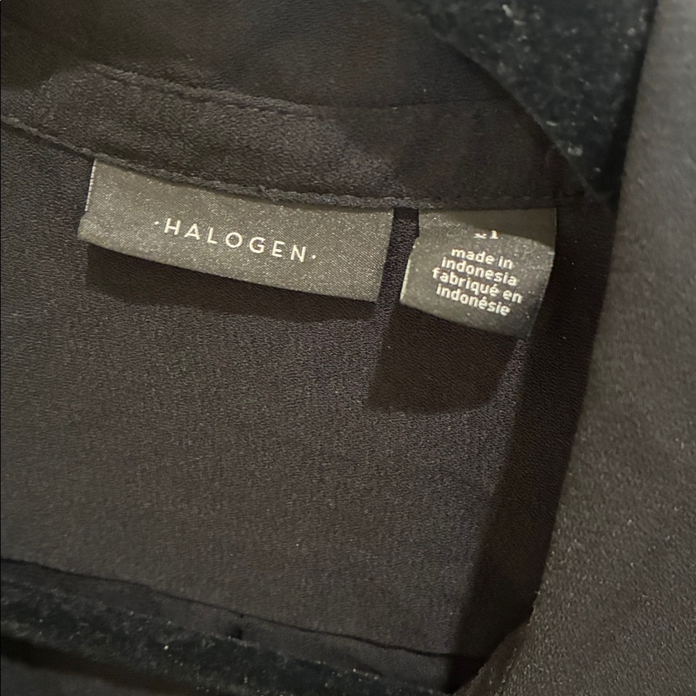 Halogen Black Button Down Shirt - image 2